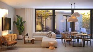 4 bedroom tree-hugging home in amenity filled community steps from the beach